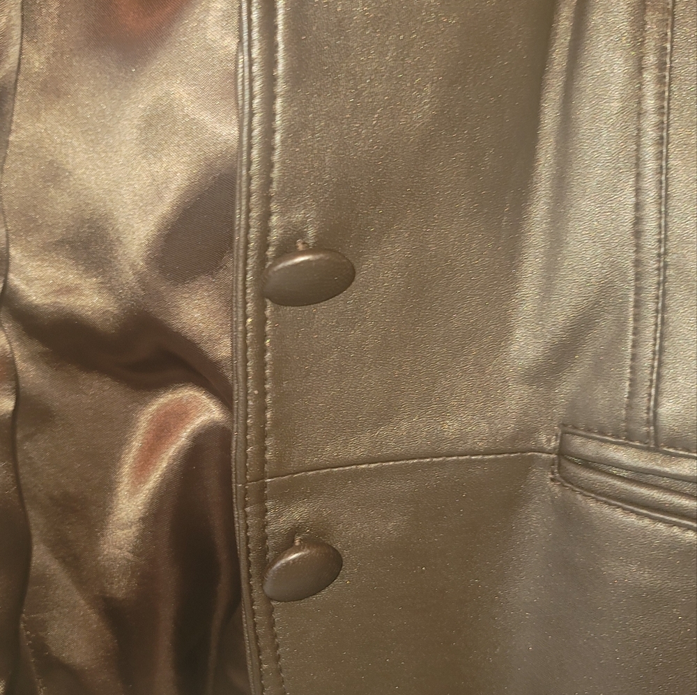 Bernardo  Metallic Bronze Gold Genuine Leather Blazer Coat Jacket - Picture 8 of 11